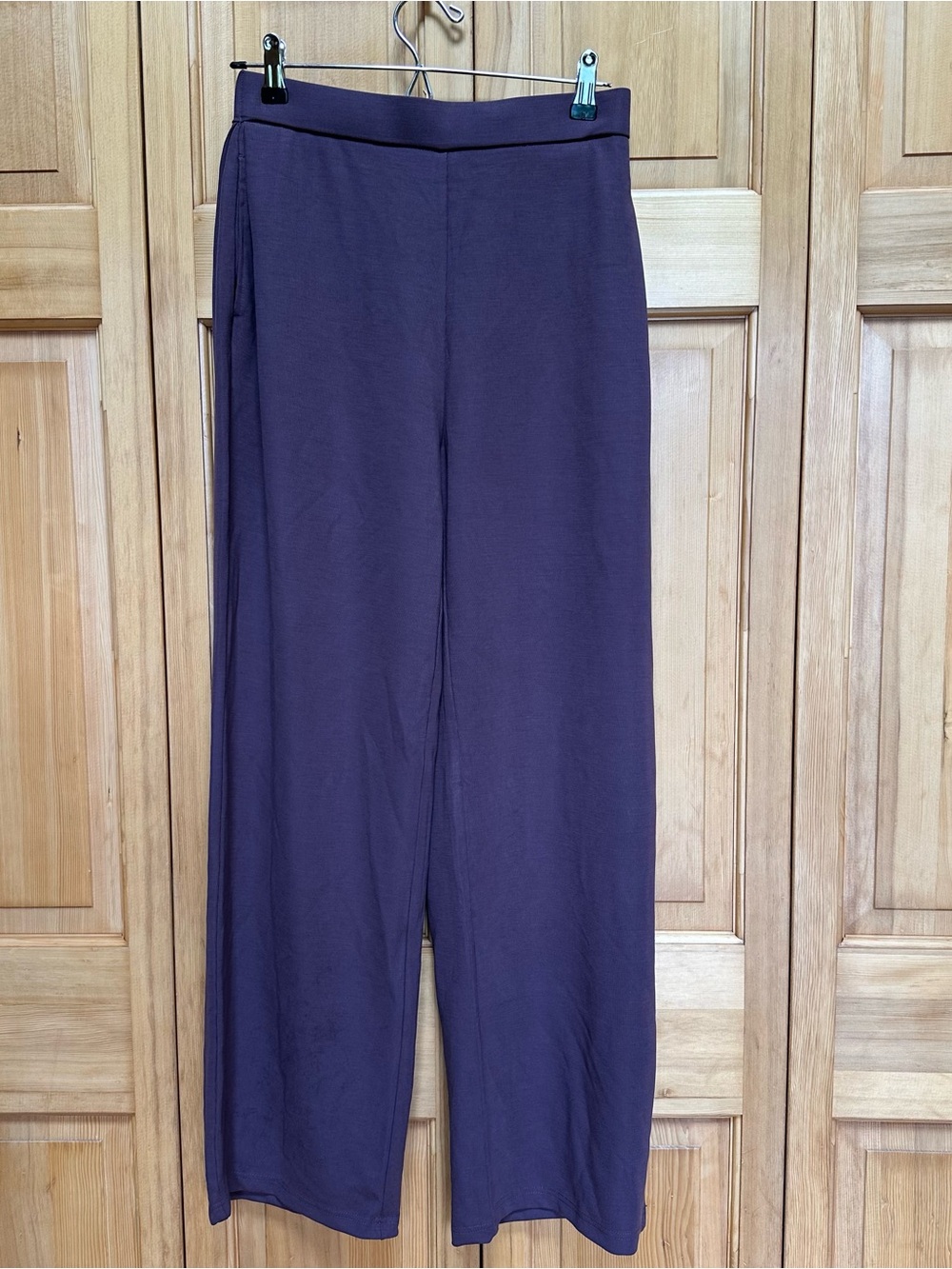 OGL Move Ribbed Wide-Leg Pants High-Waisted Dusty Purple Plum S NWT #119